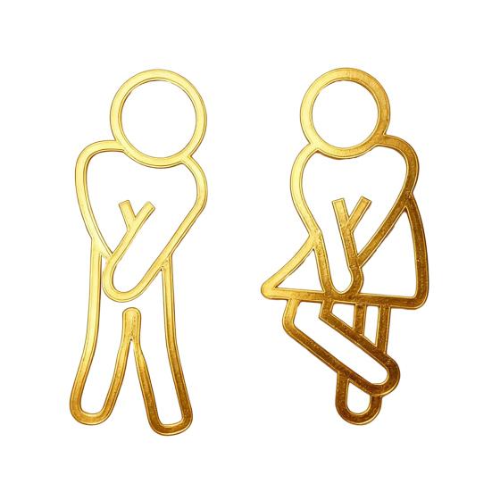 Men Women Bathroom Sign 2D Acrylic Restroom Door Sign Business Restaurant Office Hotel Washroom Wall Gender Identification Signage