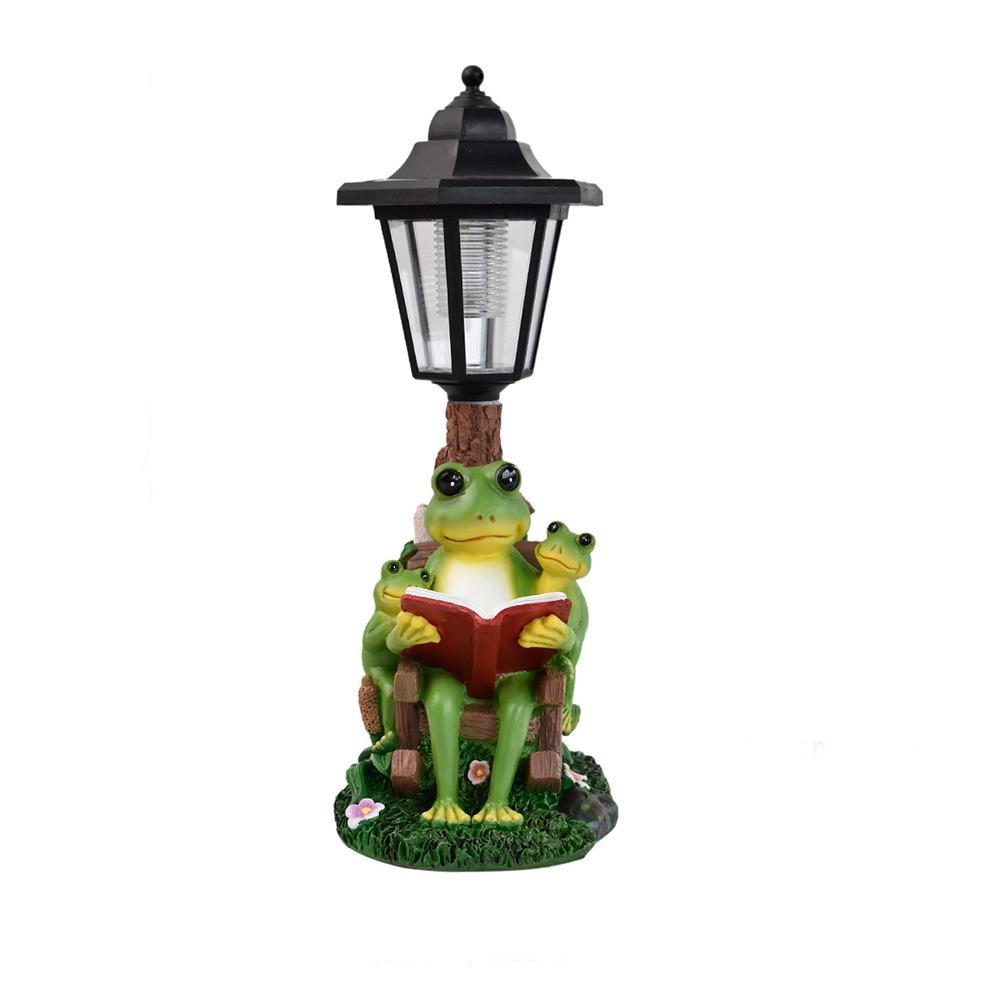 Lifelike Frog Plant Pot  Light Weatherproof Solar Frog Lamp Frog Statue Solar Light  Pathway Decor