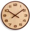 Simple Chinese style wall clock Wooden modern home living room decoration Chinese style round quartz clock Nordic style clock