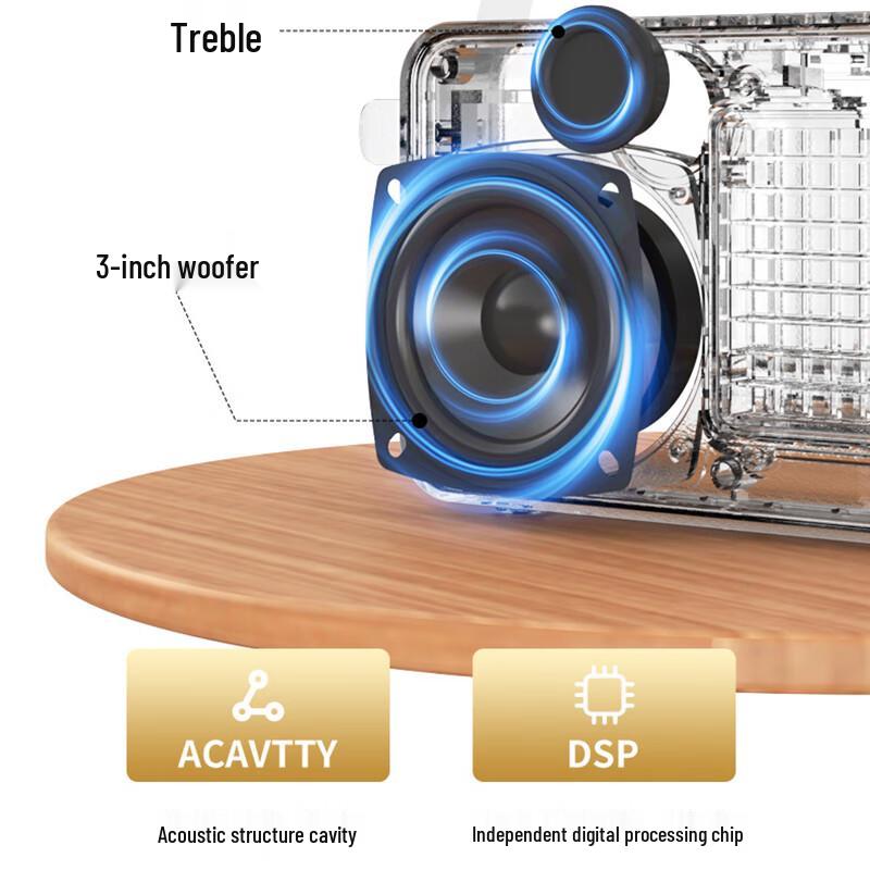 Dual-Mic Karaoke Desktop Speaker with Rhythmic Light Display