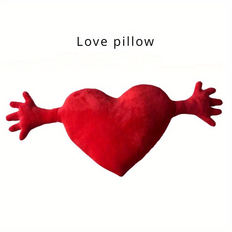 1pc Romantic Red Heart-Shaped Pillow with Hands, Microfiber Love Cushion for Sofa,Perfect Gift for Valentine's Day, Mother's Day