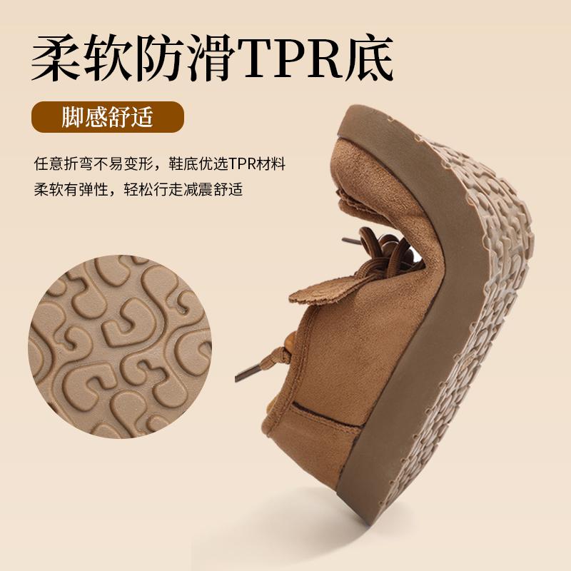 Taiheyuan Old Beijing Cloth Shoes Women's Shoes Autumn Casual Single Shoes Soft soled Anti slip Lightweight Fashion Retro Boken Shoes