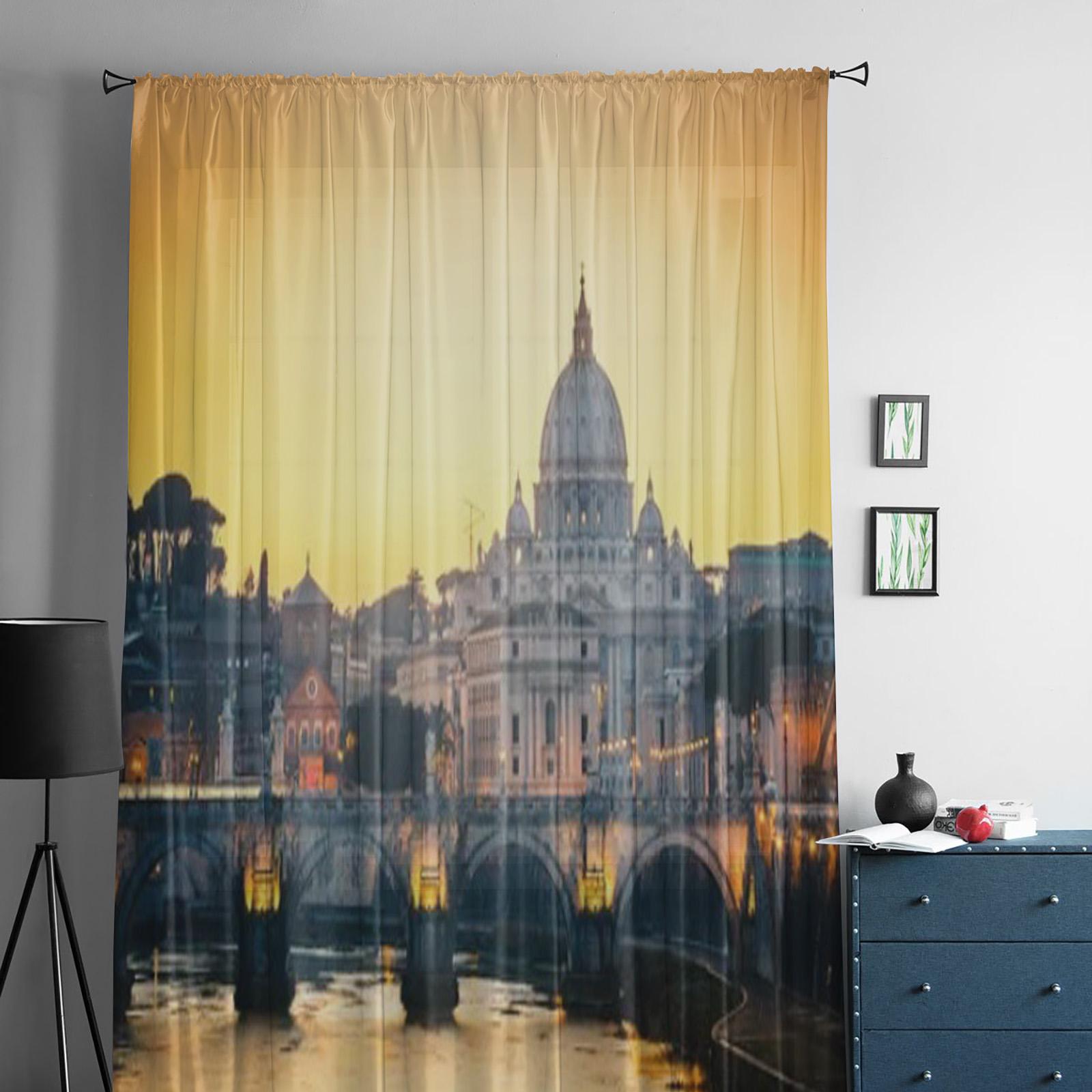 Роскошные шифоновые прозрачные шторы St Architecture River для гостиной — фото 3