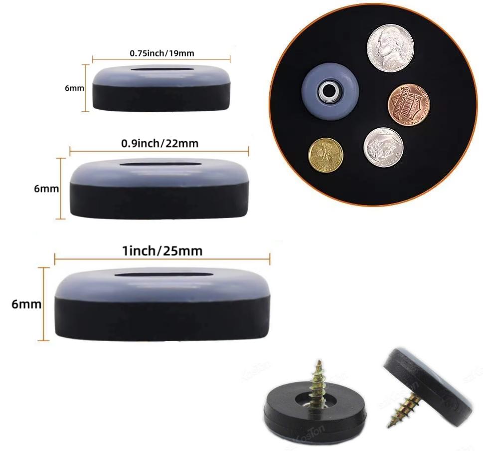 11pcs Furniture Sliders Pads Reusable Furniture Glides with Screws Table Chair Leg Mat Floor Protector for Carpet Tile Hardwood