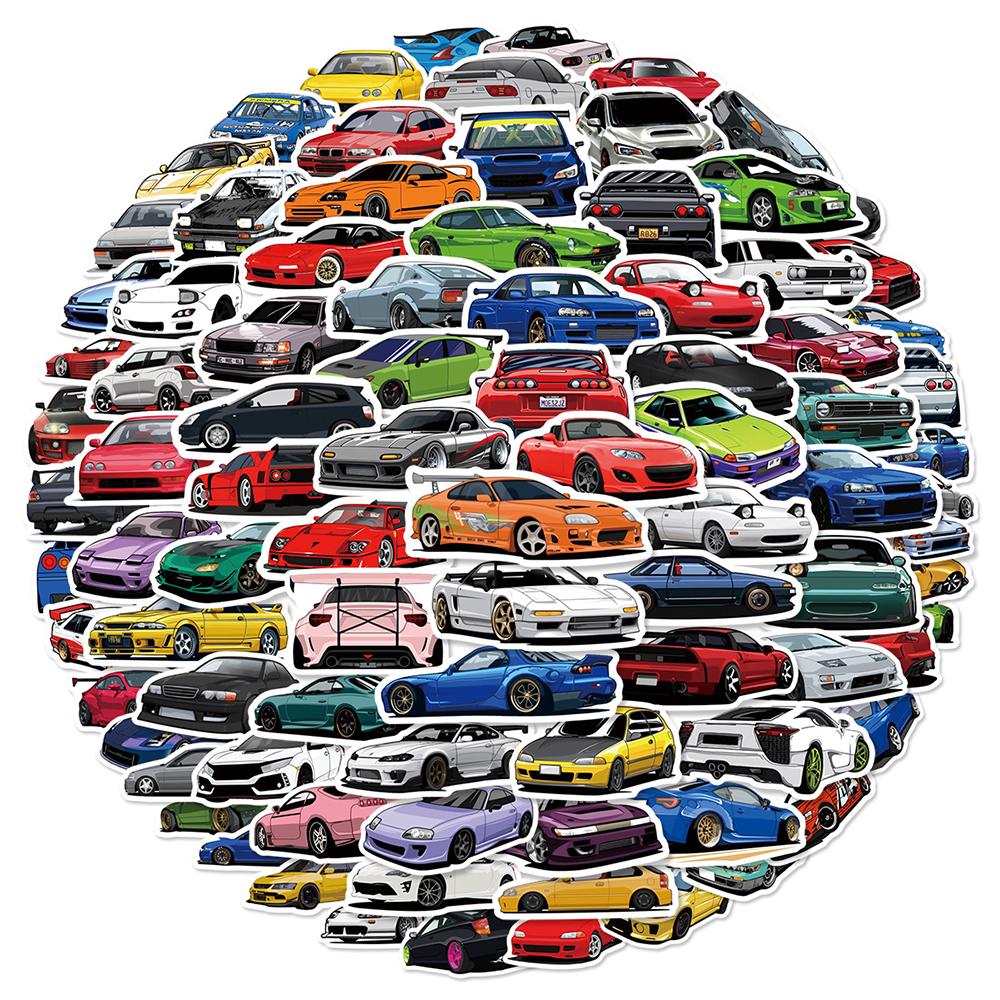 10/30/50/100pcs Retrofit Racing Car Cartoon Stickers Waterproof Graffiti Luggage Guitar Laptop Cool Sticker Vintage Decals