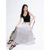 JOOZI ANNACLE Elegant Metallic Pleated A-Line Skirt