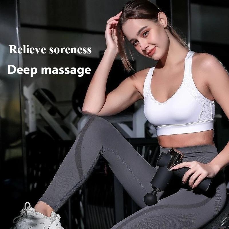 Professional grade fascia gun LCD fitness multi speed variable speed deep relaxation muscle multi replacement head massager