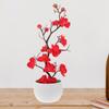 Realistic Artificial Plum Blossom Potted Flower Fade Proof Vibrant Colors Easy Arrange Low Maintenance Home Decor Office Space