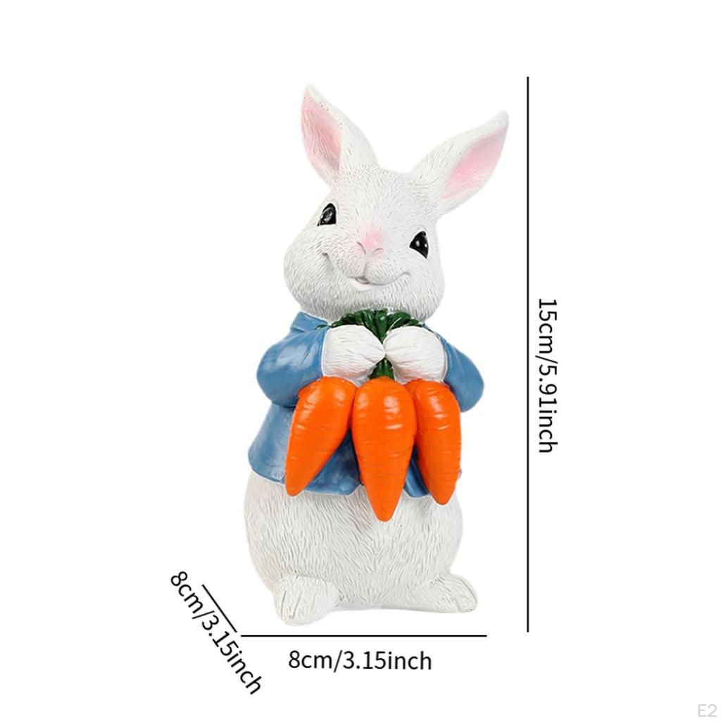 Bunny Figurine for Easter, Rabbit Sculpture Tabletop Decoration