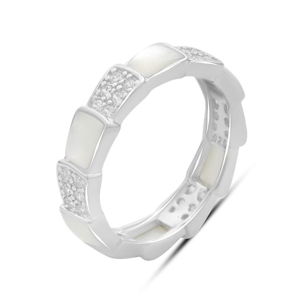 Серебряное кольцо с натуральным перламутром, вес изделия 2,94 гр (2186168)