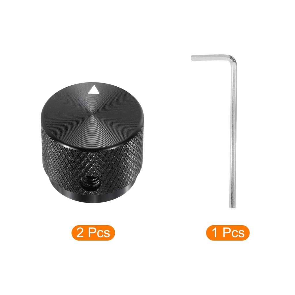 uxcell 2pcs Aluminum Potentiometer Inner Diameter x Outer Diameter x Universal Volume and Tone Control Knobs for Guitar and Bass with Arrow Black