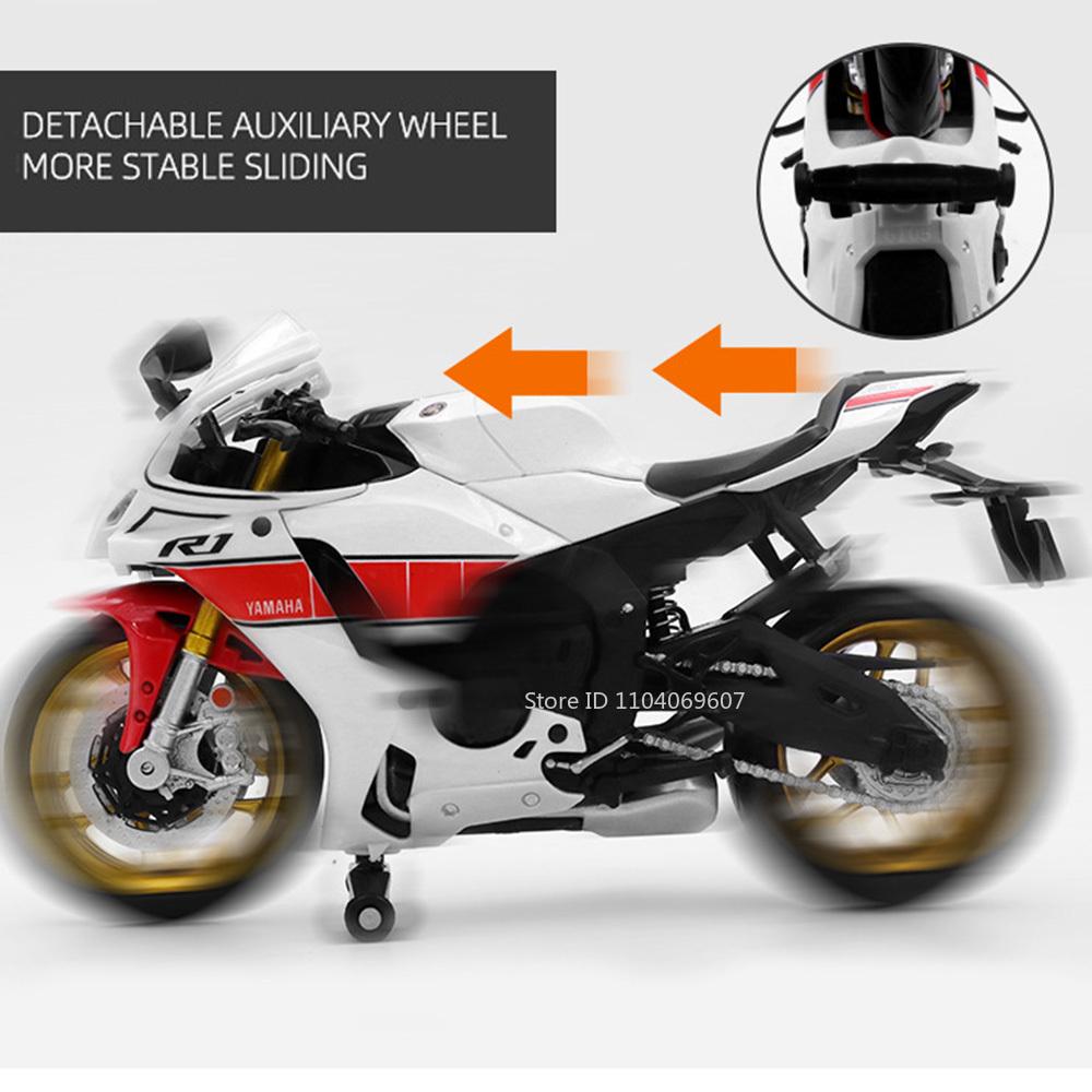 1/12 Scale Yamaha Toy Motors YZF-R1M Alloy Diecasts Motorcycle Models with Shock Absorption Front Wheel Steering Toys for Kids' Gifts