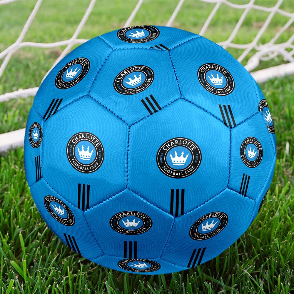 Charlotte FC Indoor Soccer Ball Size 5 Colorful All Ages Machine Stitched PVC Competition Ready Durable High-Bounce