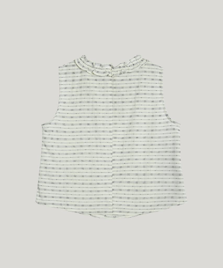 Poeteuseoul Vintage Frill Sleeveless Blouse_Navy