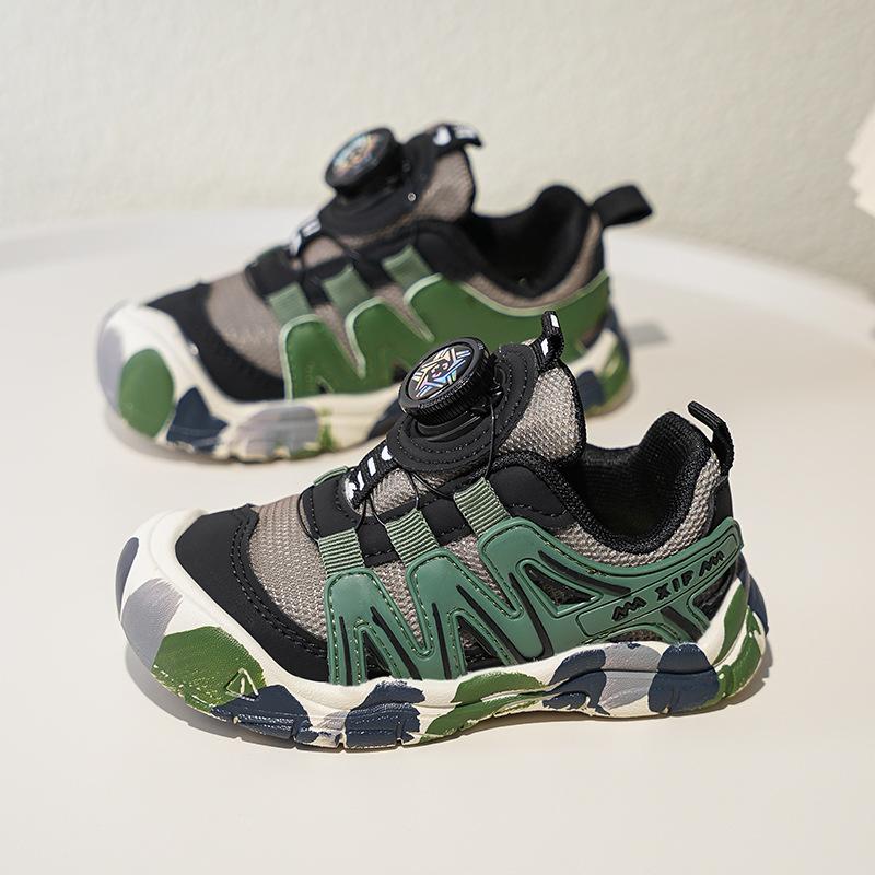 

Children s sports shoes 2025 autumn new boys rotating buckle mesh shoes breathable mesh girls mountaineering running shoes 23