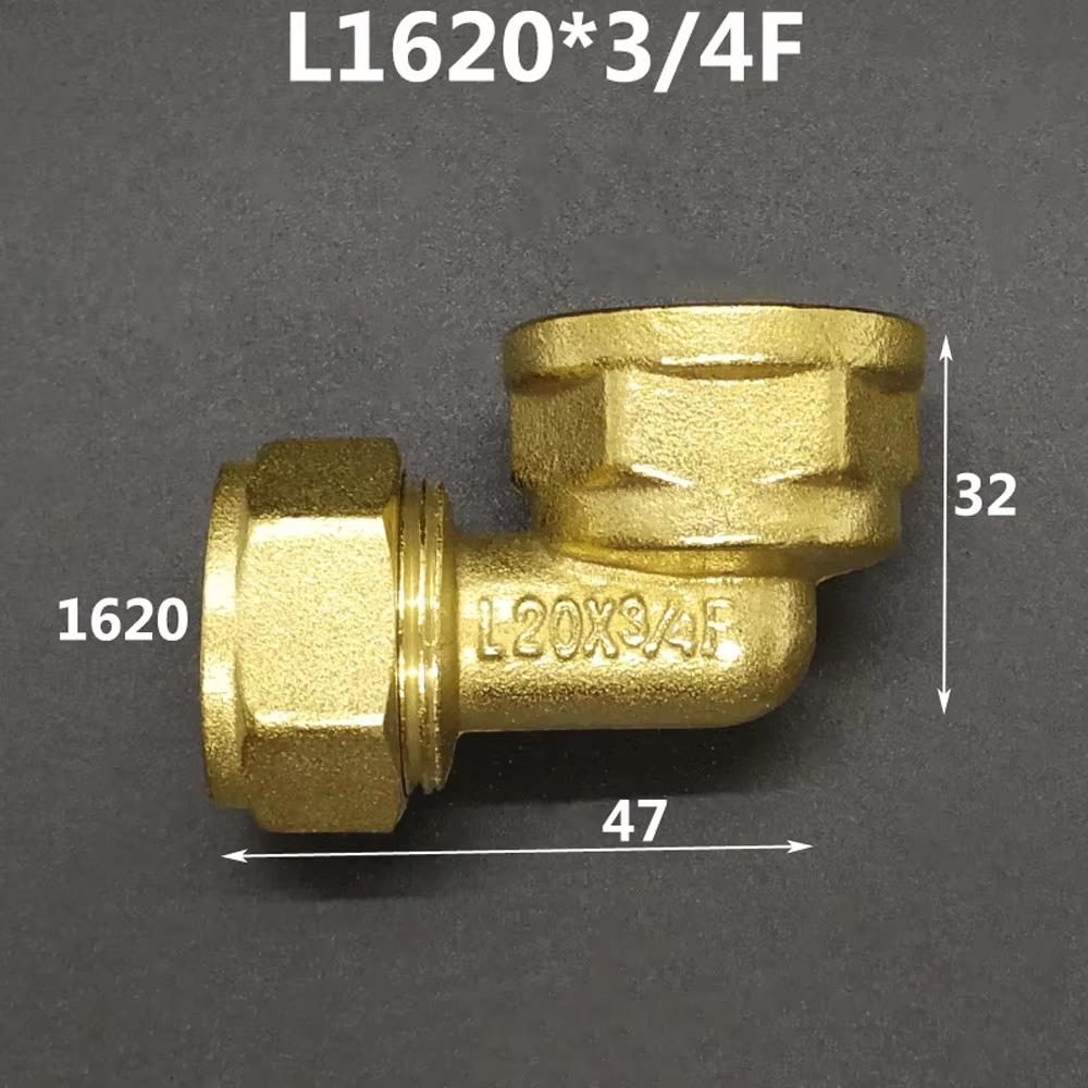 Brass DN15 DN20 Male/Female Thread Elbow Pex 1216/1418/1620 Pipe Fitting Aluminum Plastic Pipe Fittings for Floor Heating