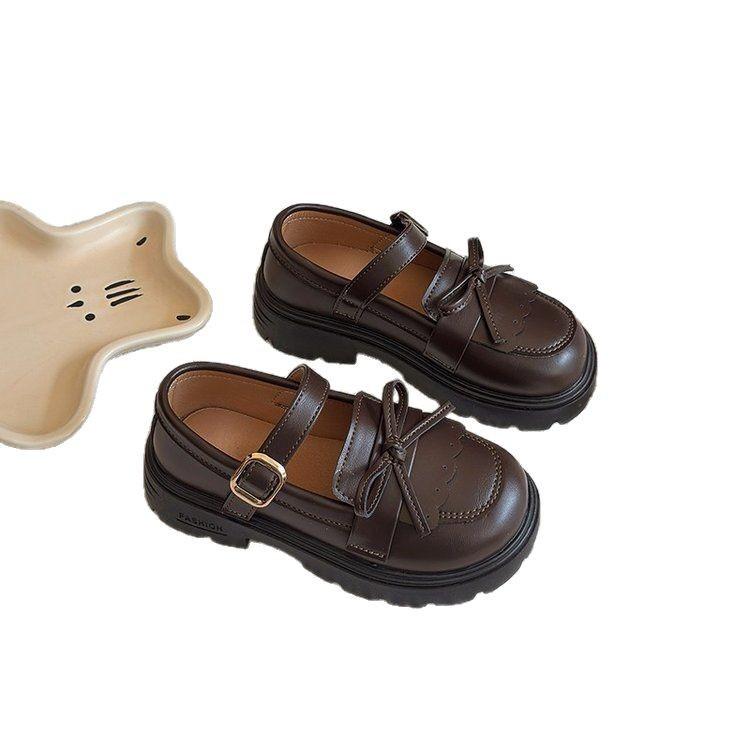Girls' leather shoes 2025 spring and autumn new children's shoes Lolita black campus little girl princess performance shoes