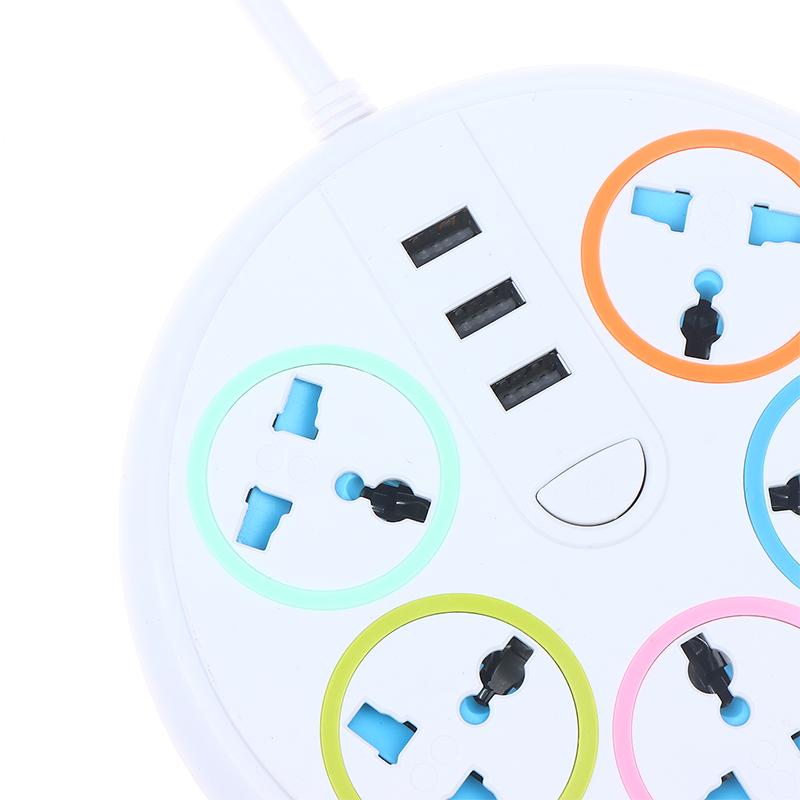 Priză Universală cu 2/3 Pini Tip EU/US, cu 5 Prize AC, 3 Porturi USB Tip-C, Cablu de Extensie 2/3/5M, Priză de Alimentare, Priză Electrică