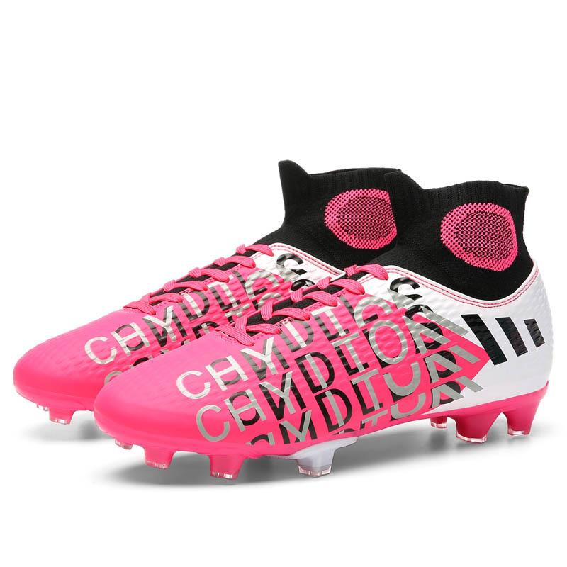 

New football shoes men s and women s ag limited edition breathable mandarin duck color high-top casual spikes grass training shoes 31