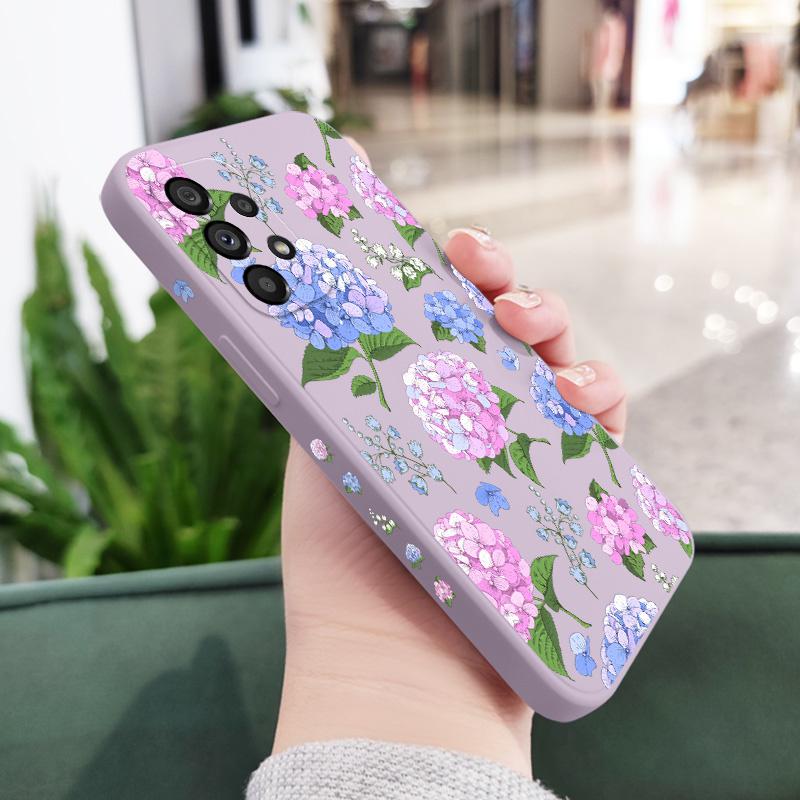 Beautiful Hydrangeas Case For Samsung Galaxy A73 A53 A33 A23 A13 A72 A52 A52S A32 A22 A12 A71 A51 A31 A21S 4G 5G Co