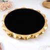 Rose Relief Decorative Trays Mirror Glass Storage Tray Gourmet Photo Shooting Props Living Room Decoration Handicraft Gifts