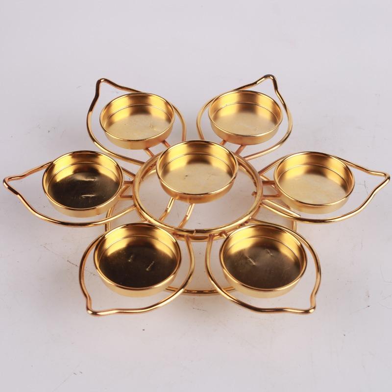1pc Lotus Lamp Holder, Household Perpetual Light for Buddha, Seven Star Butter Lamp Holder, Candle Holder