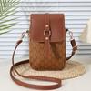 Fashion Monogram M Pattern Mini Crossbody Bag, Gold Hardware Flap Purse with Adjustable Strap, Chic Compact Bucket Bag for Women