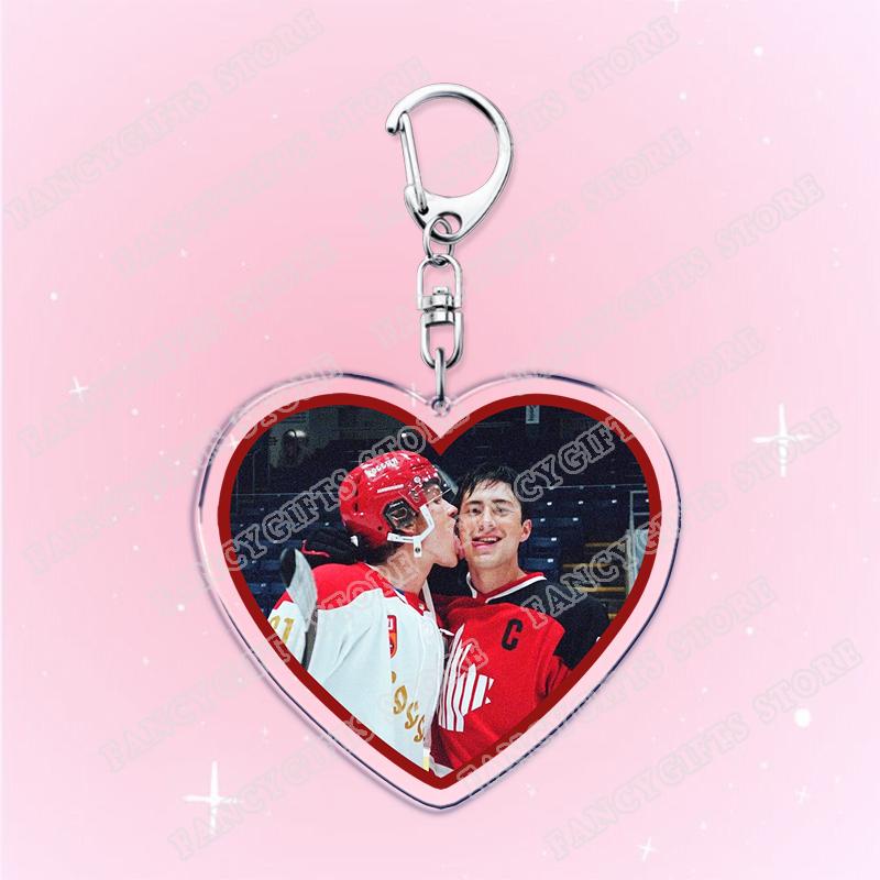Heated Rivalry BL TV Show Heart Keychain for Accessories Shane Hollander Ilya Rozanov Love Keyring Jewelry Fans Friends Gifts