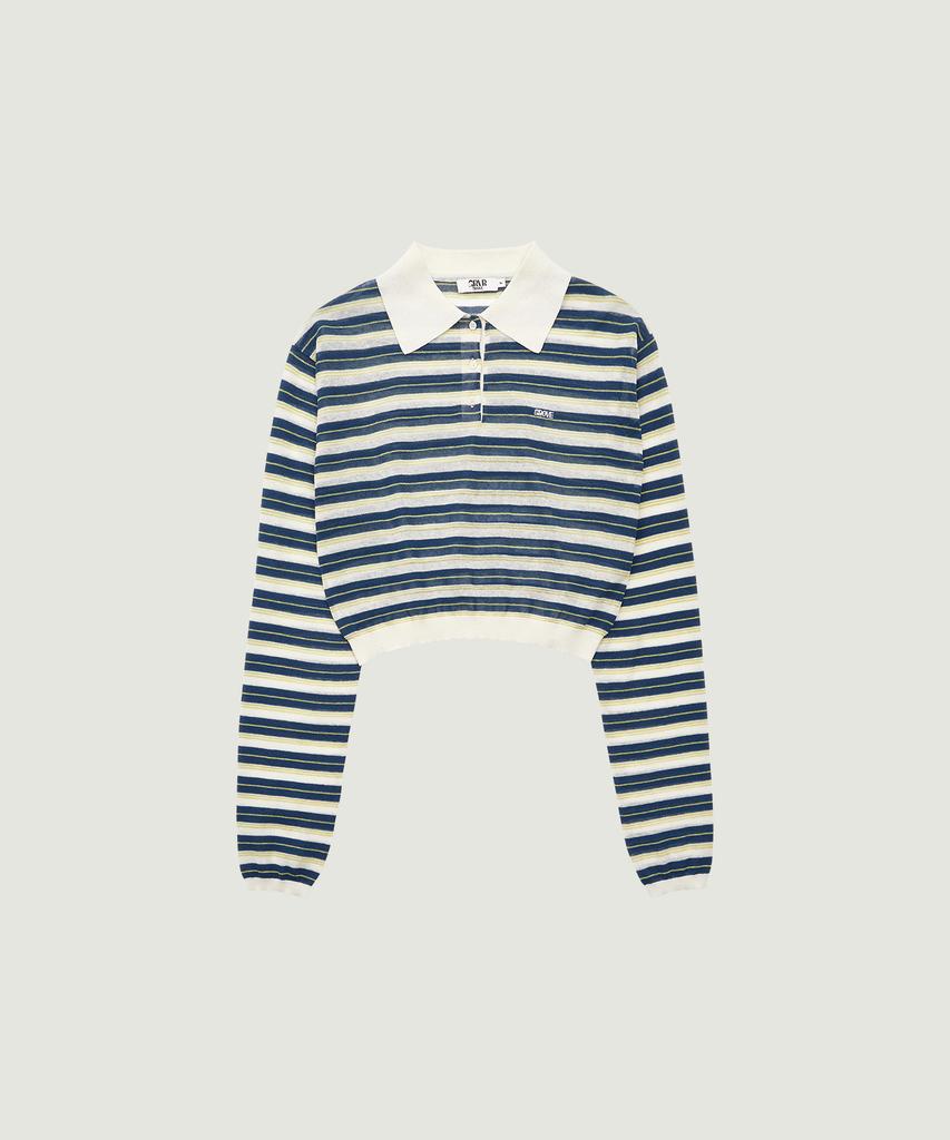 GROVE Esther Stripe Collar Knit (Ivory)