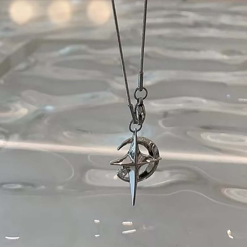 Модное Сияющее Кристаллическое Звезда Звезда Подвески Ожерелье Для Девочки Женщины Цепочки Личность Эстетичный Дизайн Ожерелья Y2k Украшения