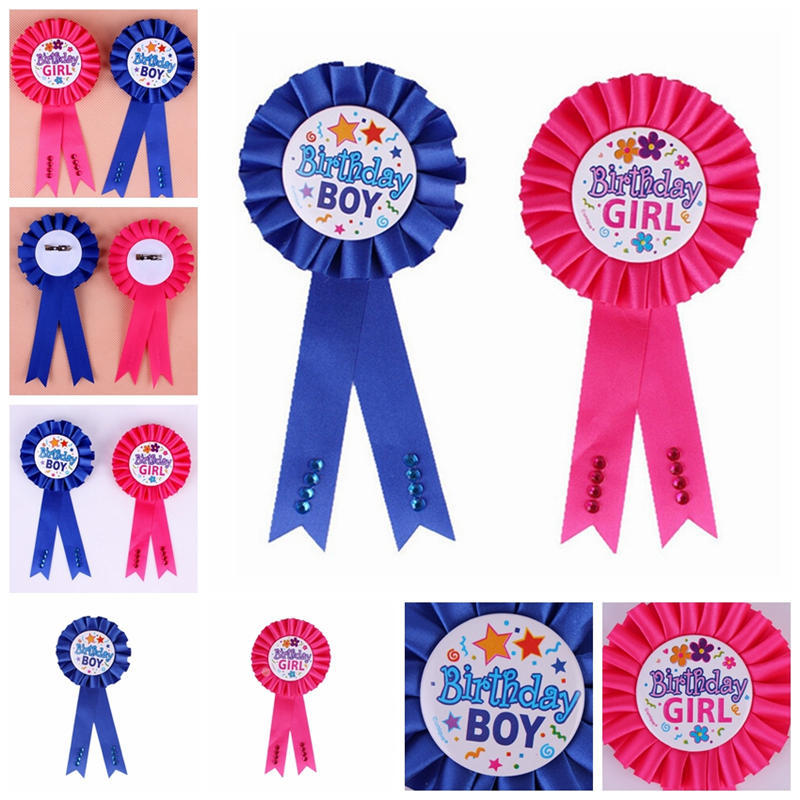 Birthday Girl Boy Award Ribbon Rosette Badge Pin Children/'s Party FavoRKCA