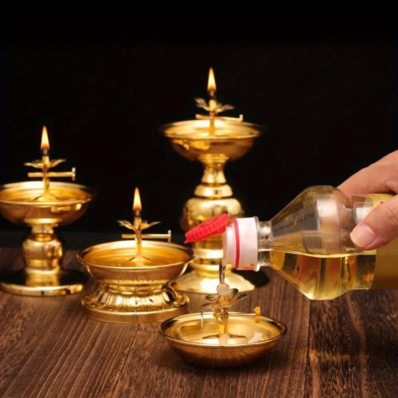 Dimmable Lamp Holder Alloy Oil Lamp Dish Cooking Oil Lamp Butter Lamp Home Worship Ever-burning Lamps for Indoor Use