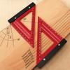 Precision Aluminum Alloy Carpenter Square 90° Triangle Ruler with Hole Positioning - Multi-Functional Measuring & Marking Tool