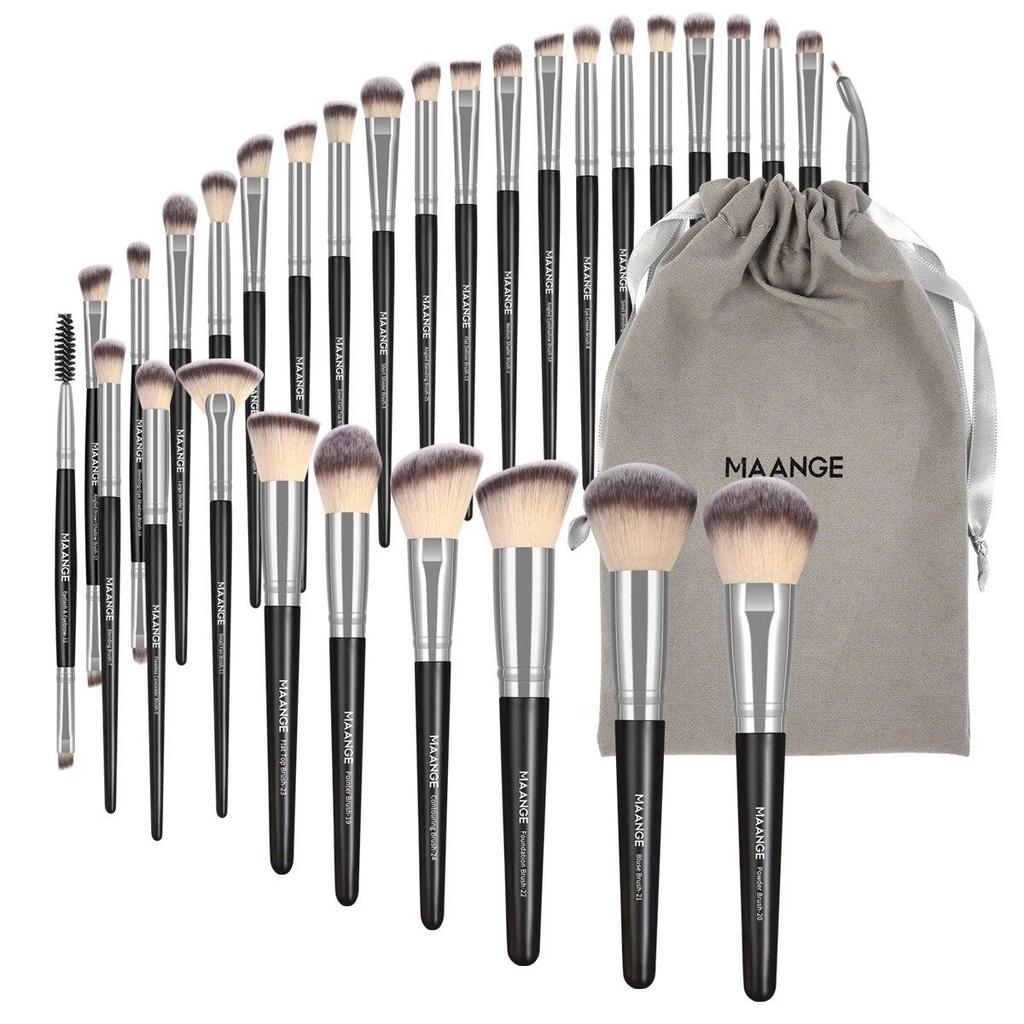 30pcs Professional Makeup Brush Set Foundation Concealers Eye Shadows Powder Blush Blending Brushes Beauty Tools with Bag