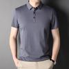 Summer Young Men's Half-sleeved Mulberry Silk Lapel Short-sleeved Polo Shirt Casual Solid Color Short-sleeved Men's T-shirt