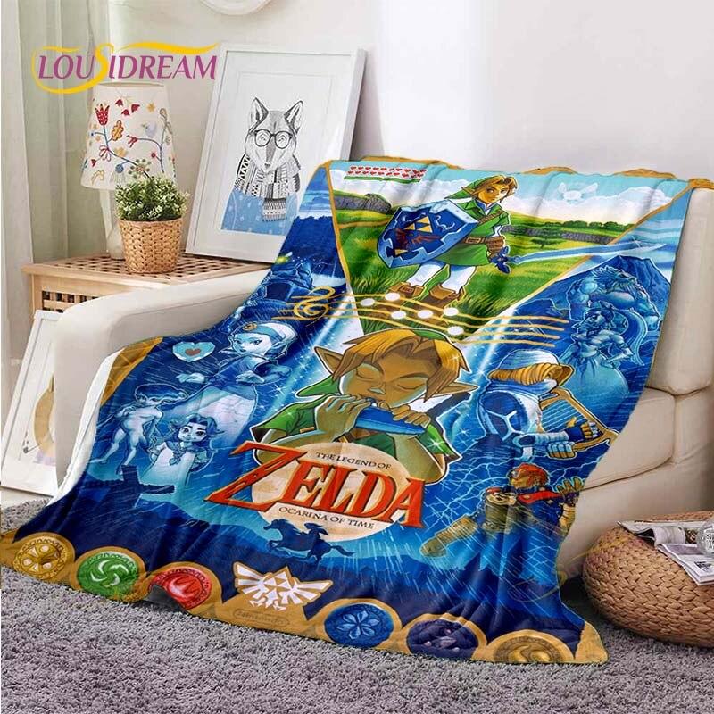 Niedliche Cartoon-Zelda-Überwurfdecke, Couch-Bettbezug, Reisebettwäsche, Überwurfdecke, Flanelldecke, Tagesdecke