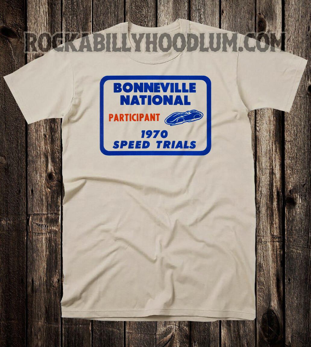 Retro Hot Rod Tee T Shirt Drag Racing Bonneville Speed Trials 1970 Participant L
