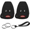 2pcs Compatible with Jeep Compass Patriot Wrangler Dodge Avenger Durango Chrysler 200 Remote Head 3 Buttons Key Fob Cover Case Key Chain Protector