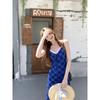 Retro plaid suspender dress summer new fashion Spice Girl style design sense slim dress women