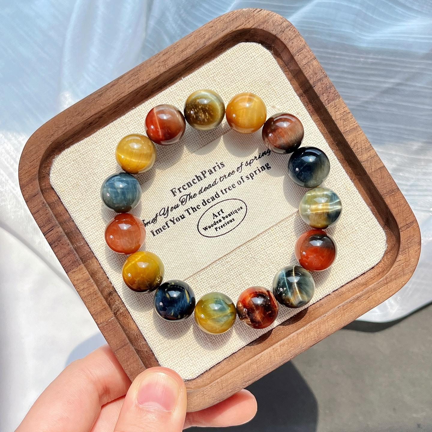 14Mm High Quality Natural Color Tiger S Eye Bracelet