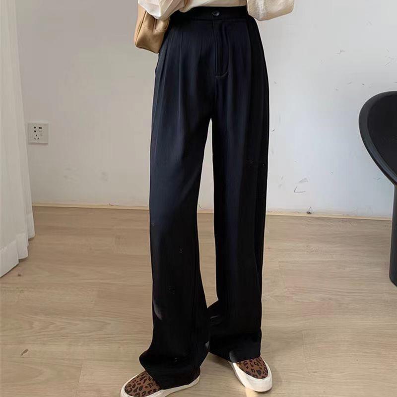 

Women s High-Waisted Black Wide-Leg Pants for Petite & Pear-Shaped Figures Black Single Button Cropped Pants