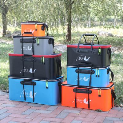 Foldable Wear-resistant Waterproof EVA Fishing Barrel Fishing Box Tools Box Optional Rechargeable Oxygen Pump 30cm/35cm/40cm/45cm/50cm Size Choices