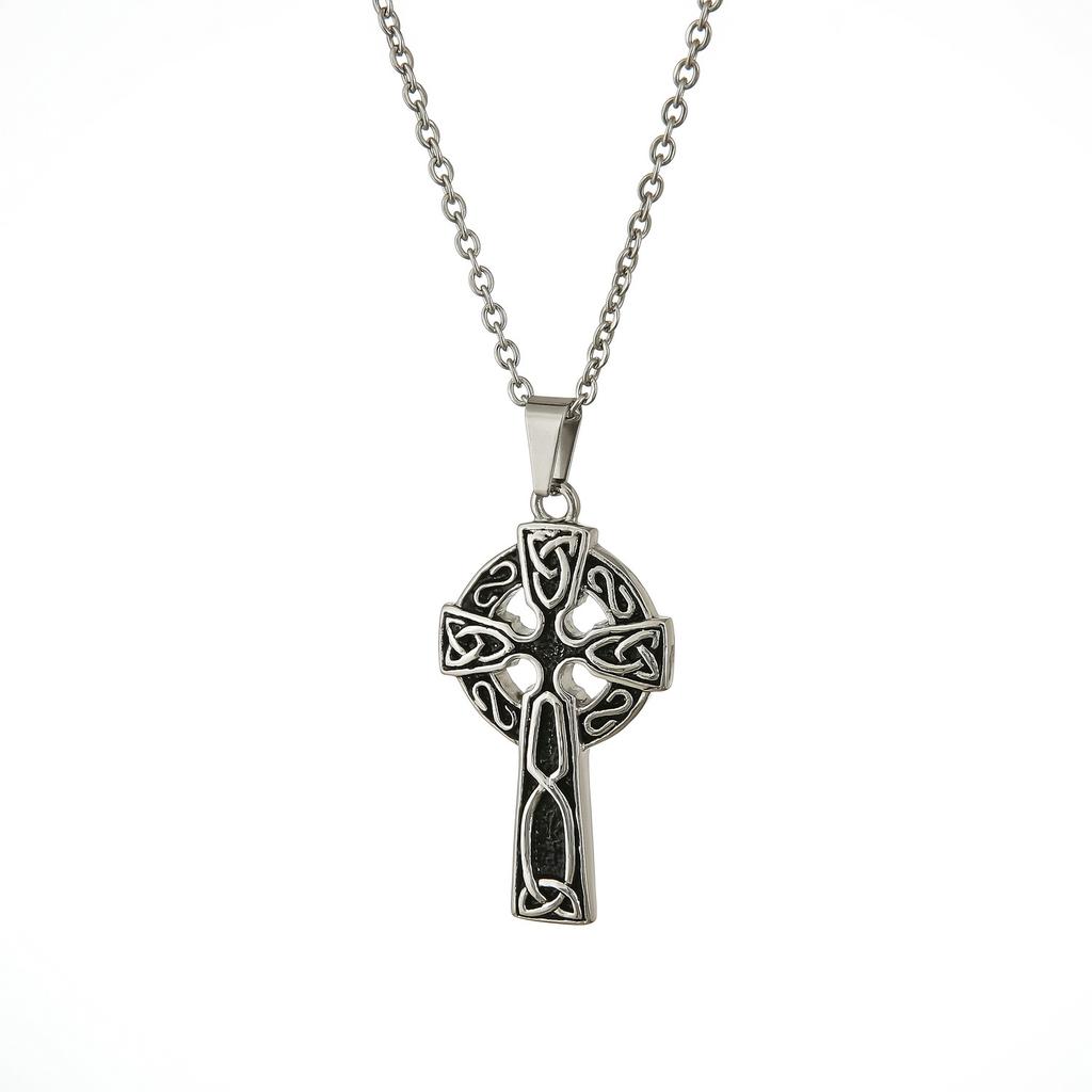 Listed Titanium Steel 65MM Celtic Cross Men's Pendant Gothic Style Stainless Steel Pendant