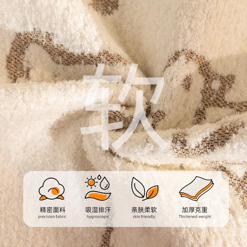 Cartoon Half Fleece Sofa Cushion  New Winter Simple Modern Seat Cushion Fixed Non-Slip Sofa Cover Cover Cloth