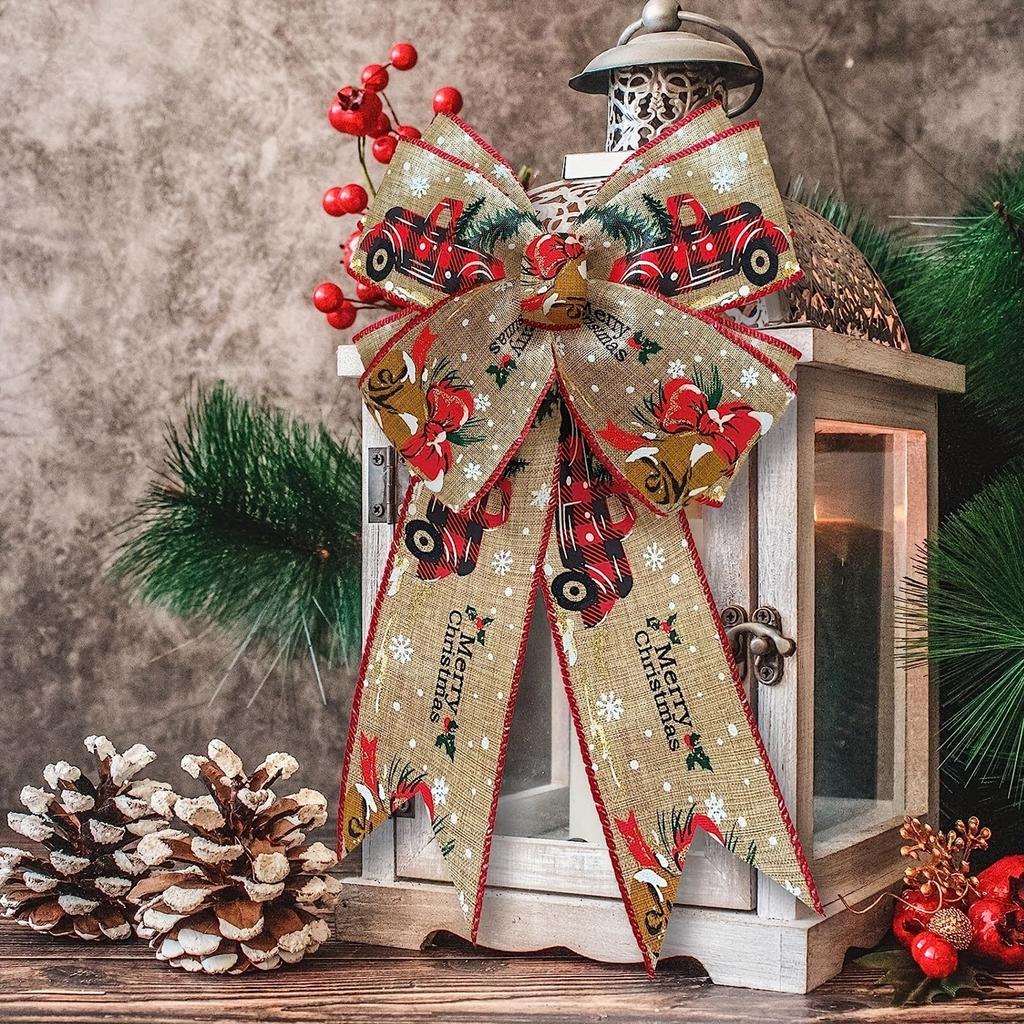 Christmas Ribbon, Car Printing Ribbon, Suitable For Holiday Decoration, Gift Packaging 2.5 Inch