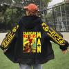 Anime Chainsaw Man Letter Logo Zipper Hoodies Cartoon Denji Streetwear Long Sleeve Women Winter Sweatshirts Zip Up Jacket Coats