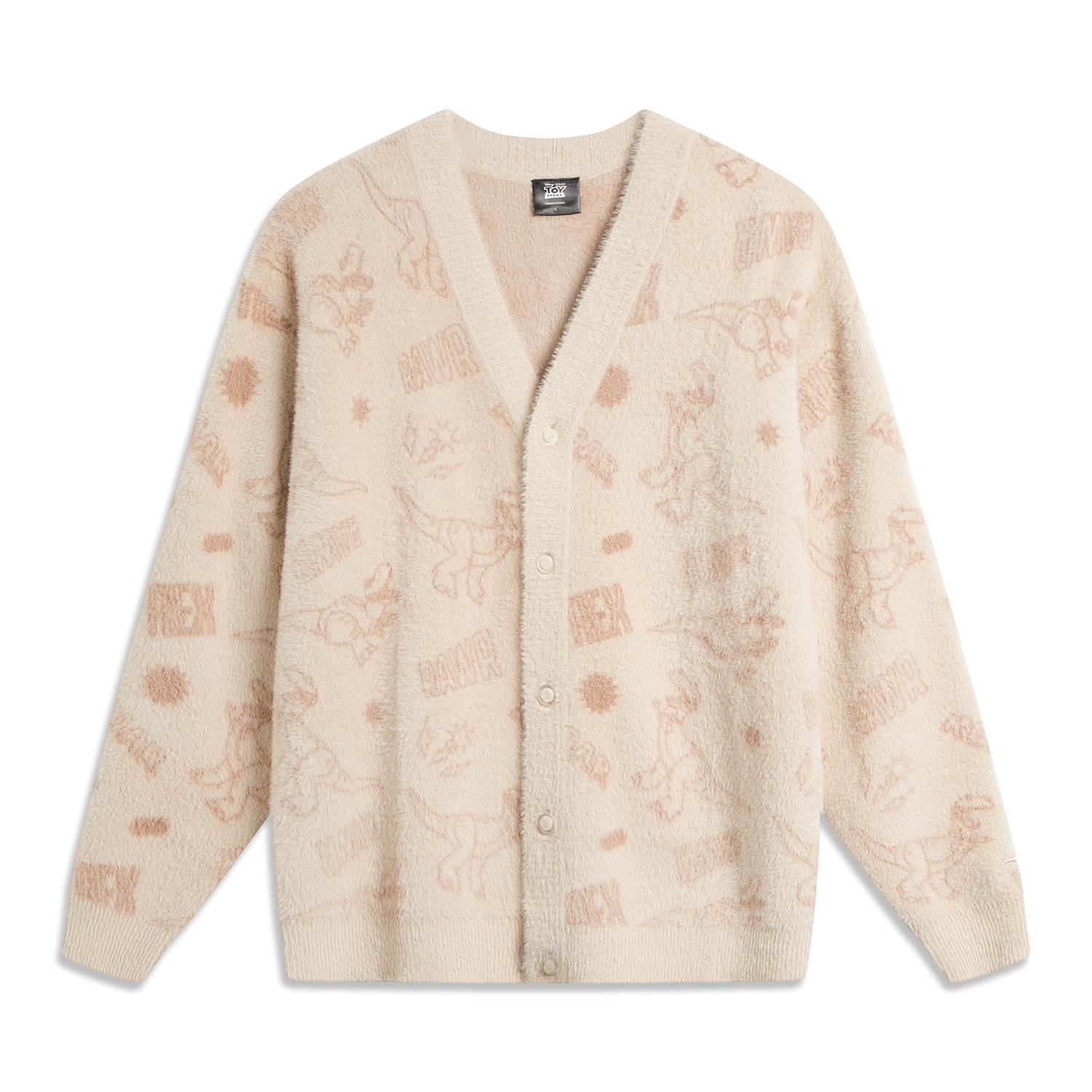 

Li-Ning Unisex Hugging Dragon Cozy Knit Cardigan Cream White AMBU214-4 XS