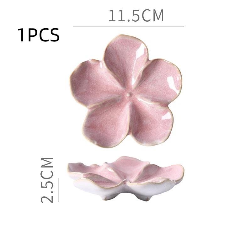 Vintage Ceramic Flower Shaped Craft Dish Multi-Color Dipping Sauce Small Bowl Creative Kitchen Gift