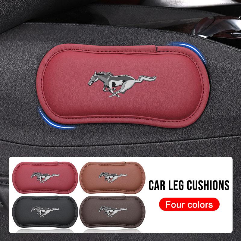 Leather Car Pillow Car Knee Pad Elastic Memory Foam Leg Pad For Ford Focus mk2 mk3 Fiesta mk7 Ranger Mondeo mk4 S-MAX Kuga Mustang