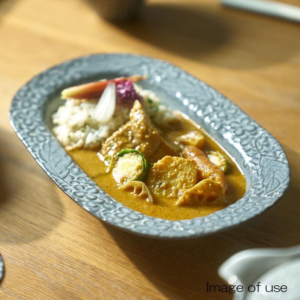 Aito Aito Seisakusho [Lien] Oval Bowl Curry Plate Pasta Plate Approx. 26 X 16 Cm Gray Mino Ware Antique Style Microwave Dishwasher Safe Made In Japan